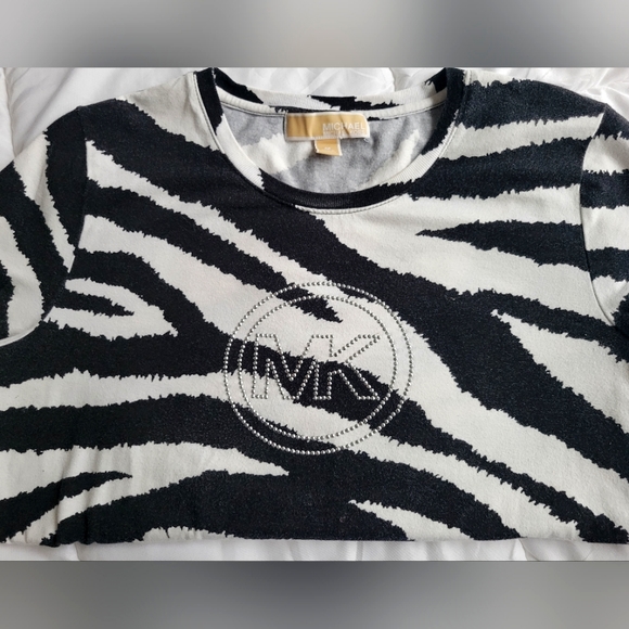 Michael Kors Studded Zebra print shirt (medium) - Picture 1 of 3